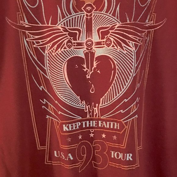Bon Jovi Keep the Faith “93” Tour Concert Tee BandMerch Size Small - Picture 6 of 7